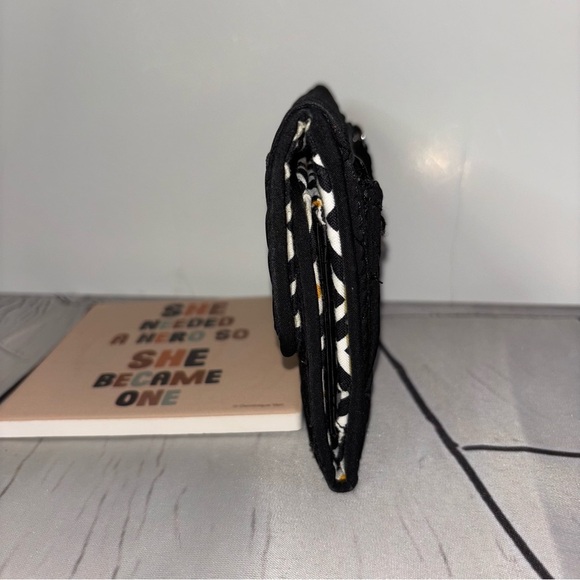 Vera Bradley Euro Wallet Classic Black Quilted Microfiber - Picture 2 of 7